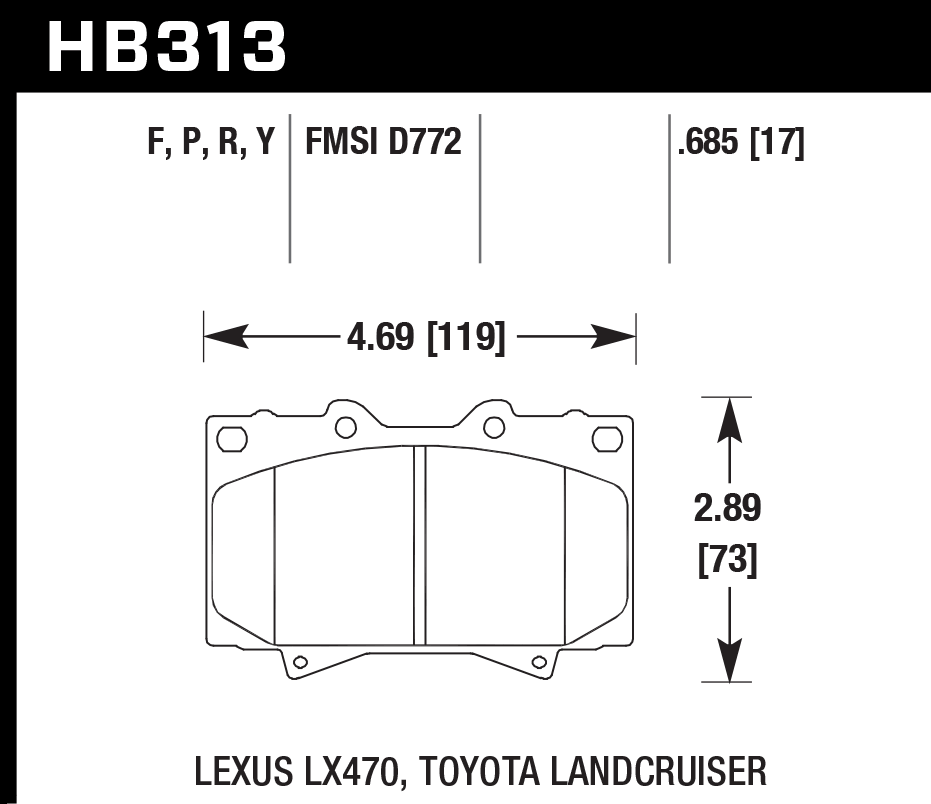 Hawk Brake Pad - HPS 5.0 - HB313B.685