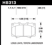 Hawk Brake Pad - HPS 5.0 - HB313B.685