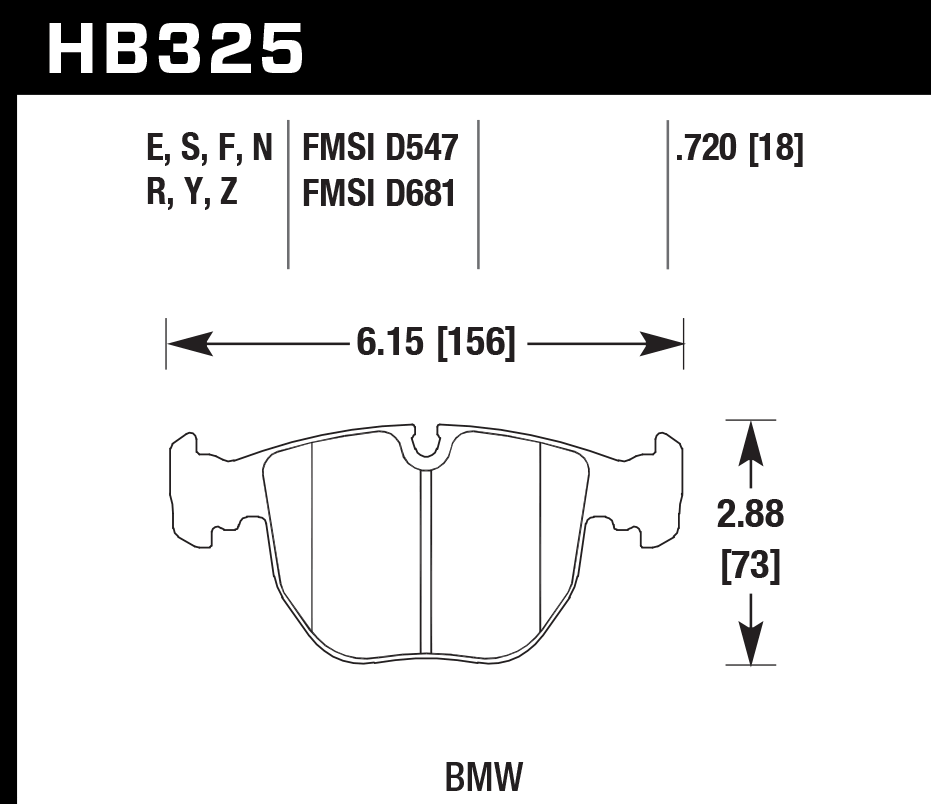 Hawk Brake Pad - HPS 5.0 - HB325B.720