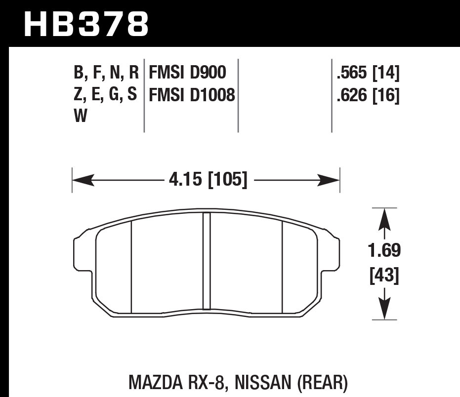 Hawk Brake Pad - HPS 5.0 - HB378B.626