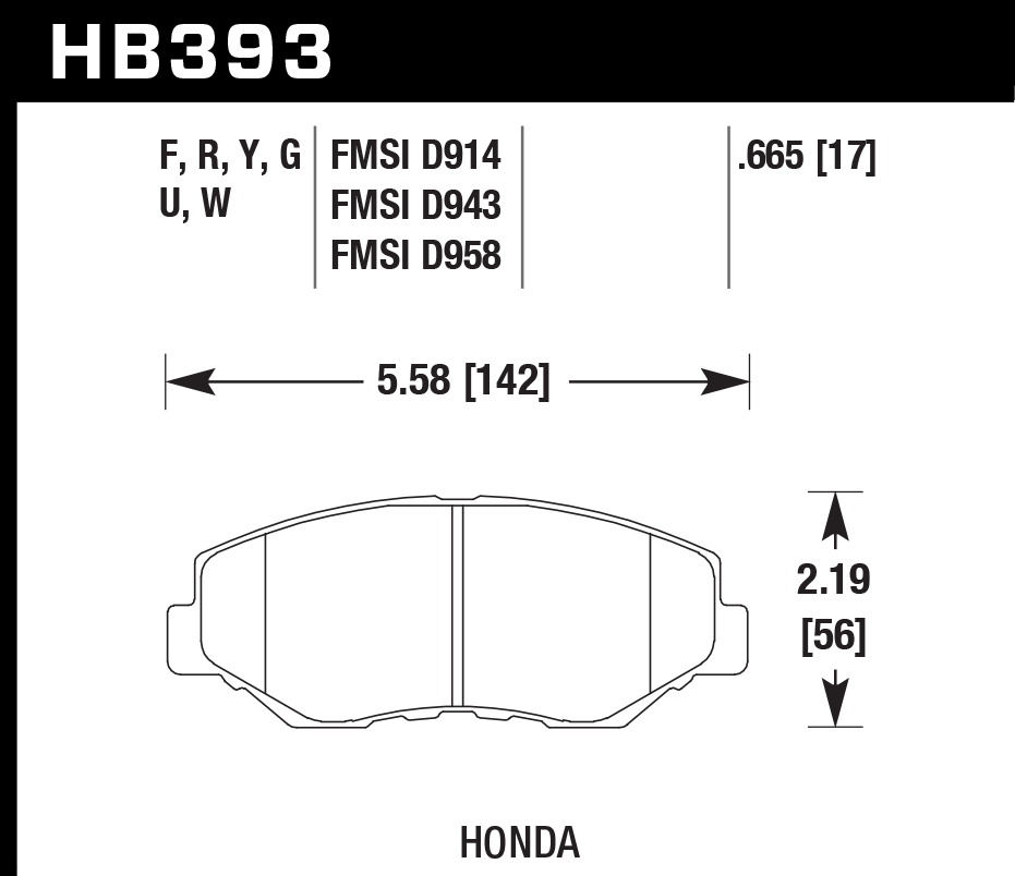 Hawk Brake Pad - HP Plus - HB393N.665
