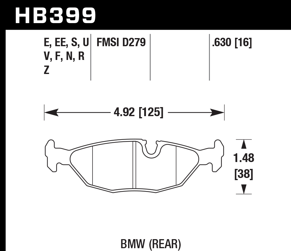 Hawk Brake Pad - HPS 5.0 - HB399B.630