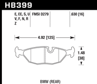Hawk Brake Pad - HPS 5.0 - HB399B.630