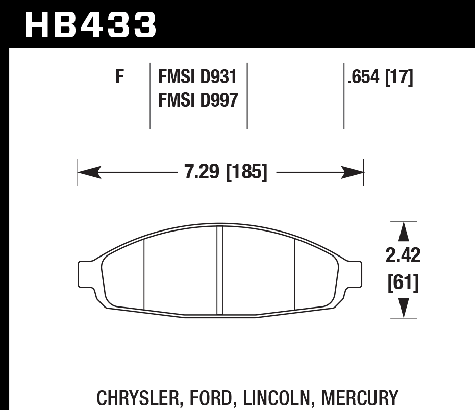Hawk Brake Pad - HPS 5.0 - HB433B.654