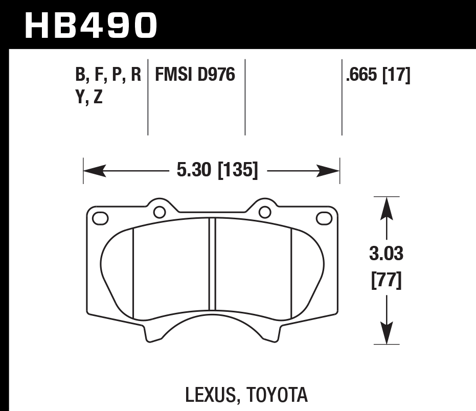 Hawk Brake Pad - HP Plus - HB490N.665