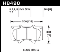 Hawk Brake Pad - HP Plus - HB490N.665