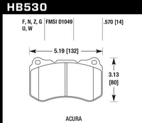 Hawk Brake Pad - HPS 5.0 - HB530B.570