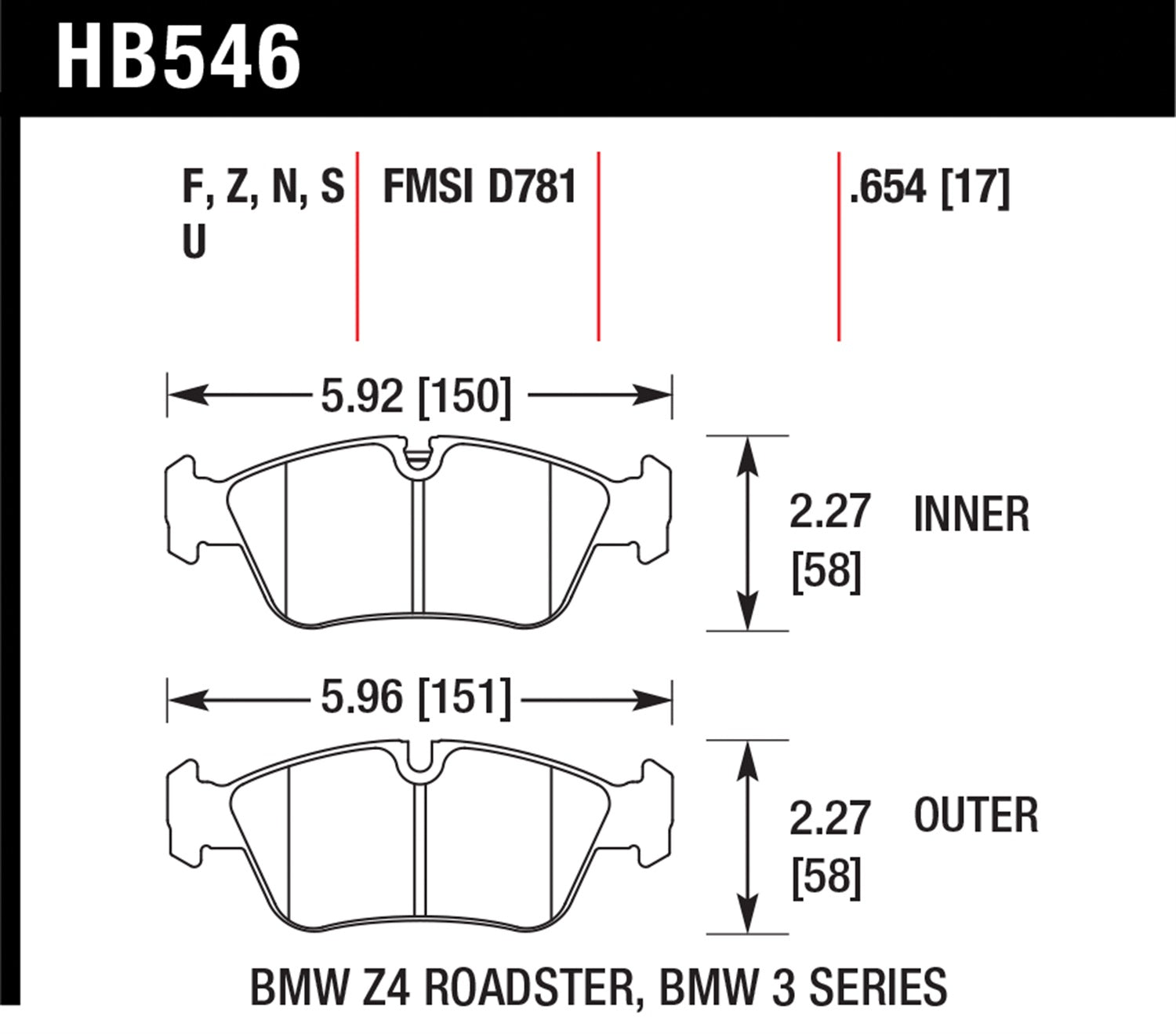 Hawk Brake Pad - HPS 5.0 - HB546B.654