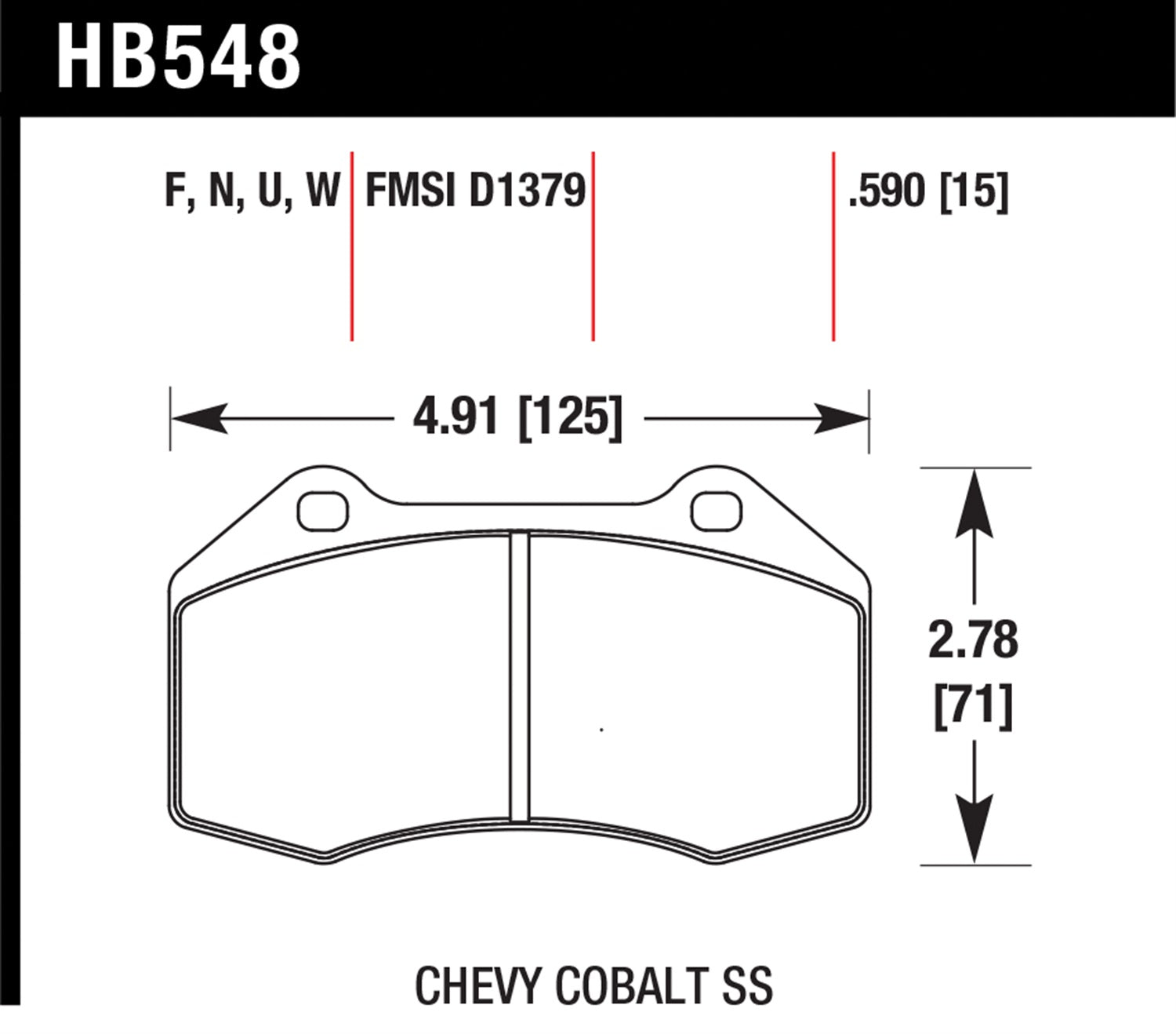 Hawk Brake Pad - HP Plus (Supersedes HB548N.590) - HB548N.510