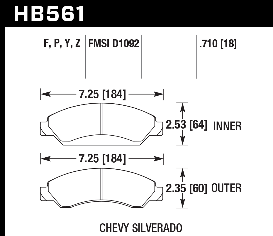 Hawk Brake Pad - HPS 5.0 - HB561B.710