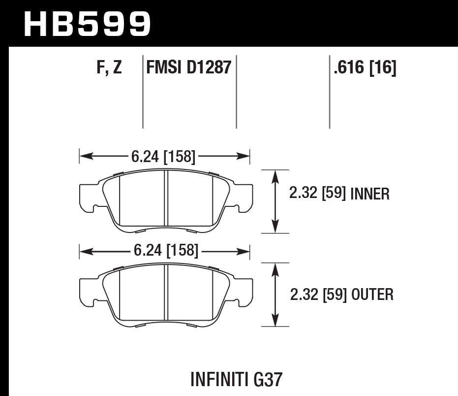 Hawk Brake Pad - HPS 5.0 - HB599B.616