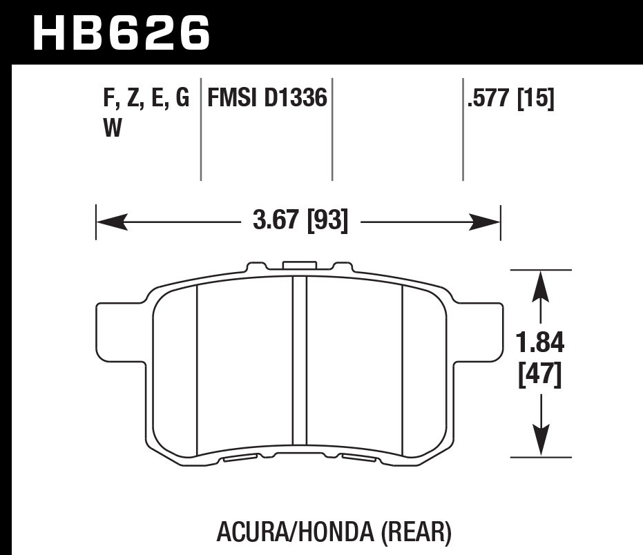 Hawk Brake Pad - HPS 5.0 - HB626B.577