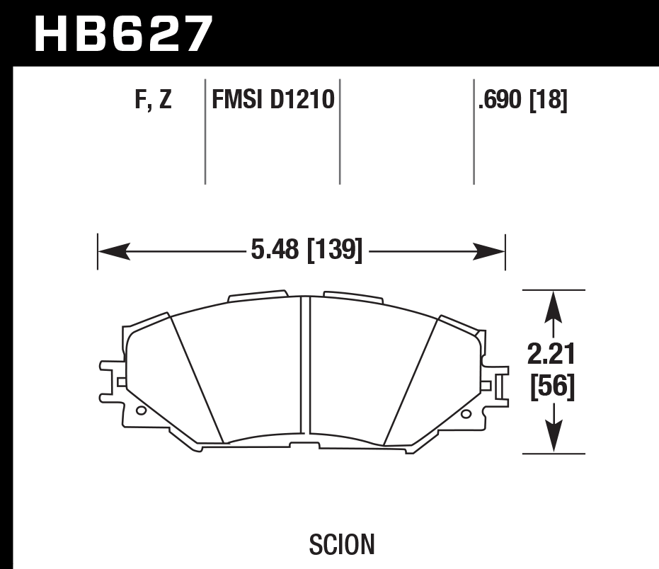 Hawk Brake Pad - HPS 5.0 - HB627B.690
