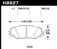 Hawk Brake Pad - HPS 5.0 - HB627B.690