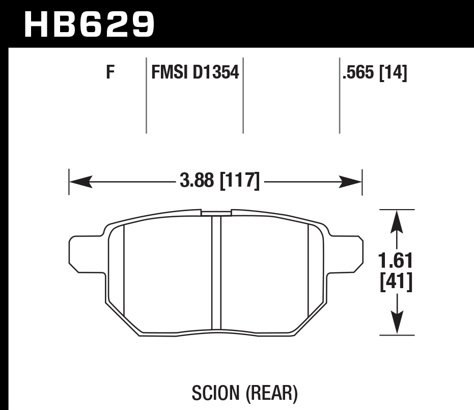 Hawk Brake Pad - HPS 5.0 - HB629B.565