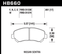 Hawk Brake Pad - HPS 5.0 - HB660B.661
