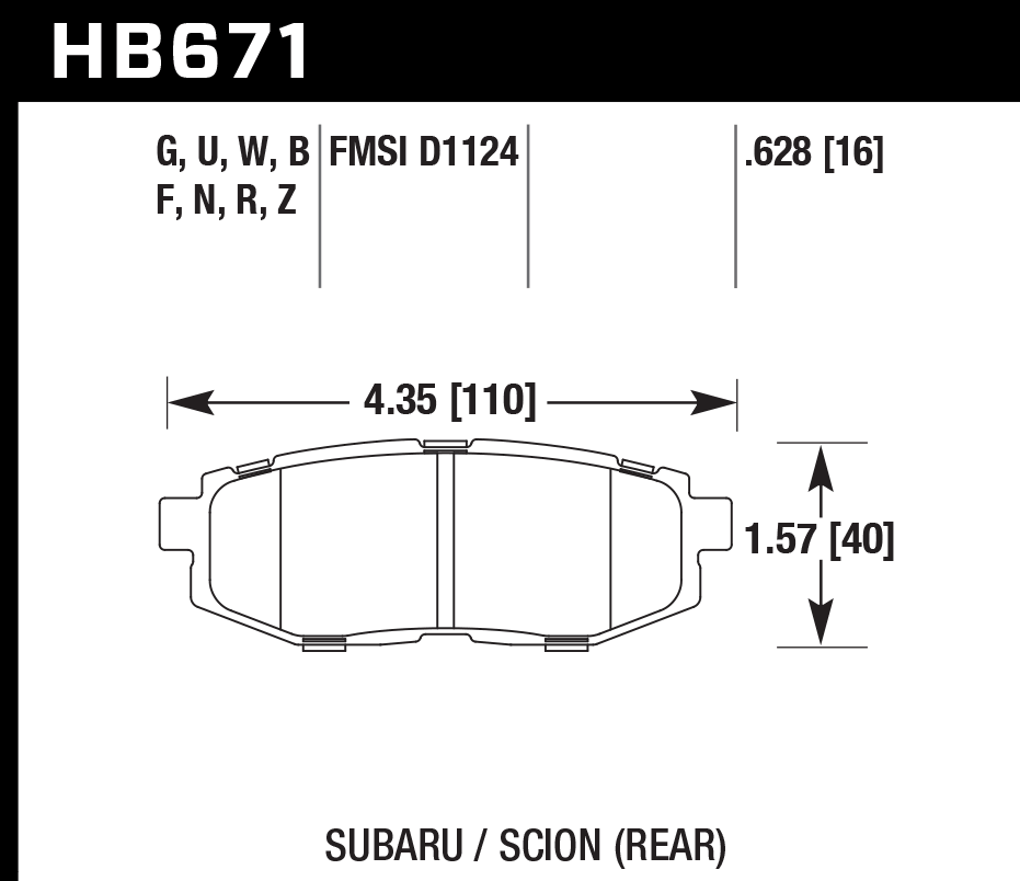 Hawk Brake Pad - HT-10 - HB671S.628