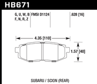 Hawk Brake Pad - HT-10 - HB671S.628