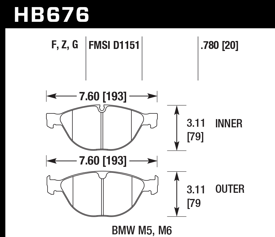 Hawk Brake Pad - HPS 5.0 - HB676B.780
