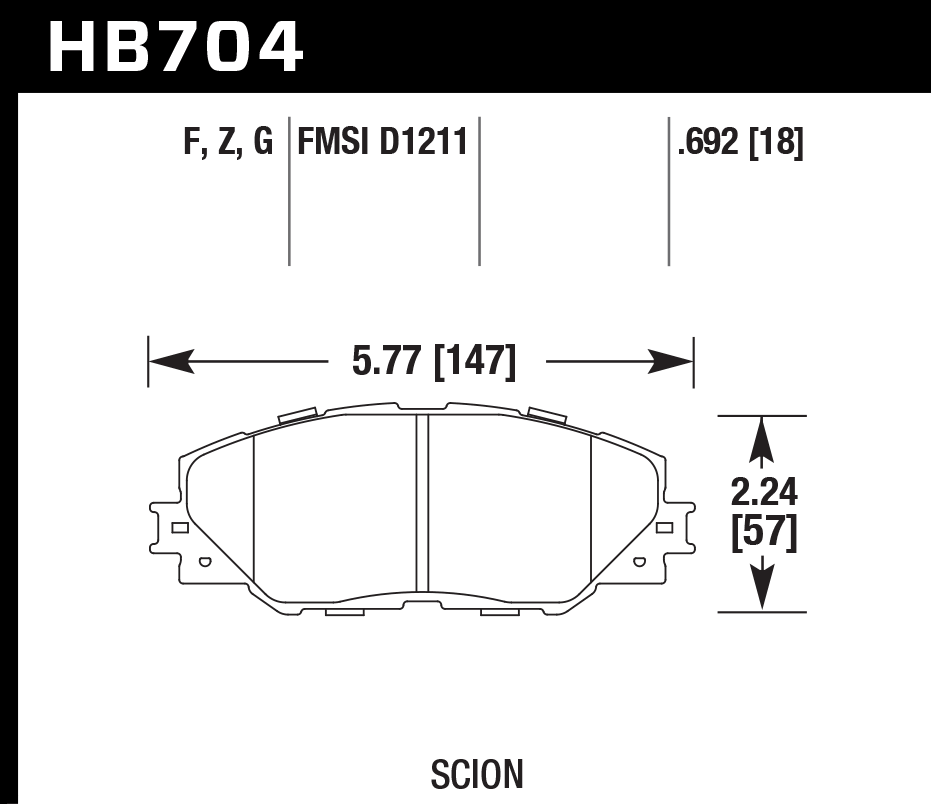 Hawk Brake Pad - HPS 5.0 - HB704B.692