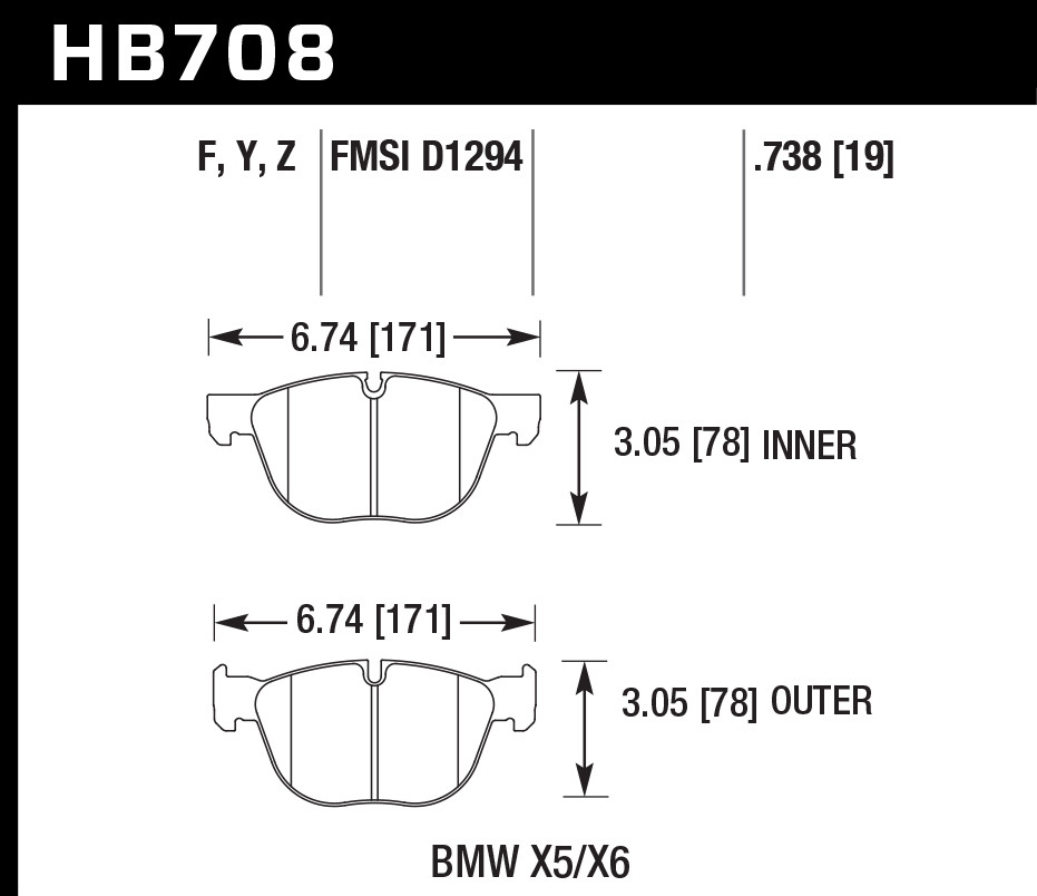 Hawk Brake Pad - HPS 5.0 - HB708B.738