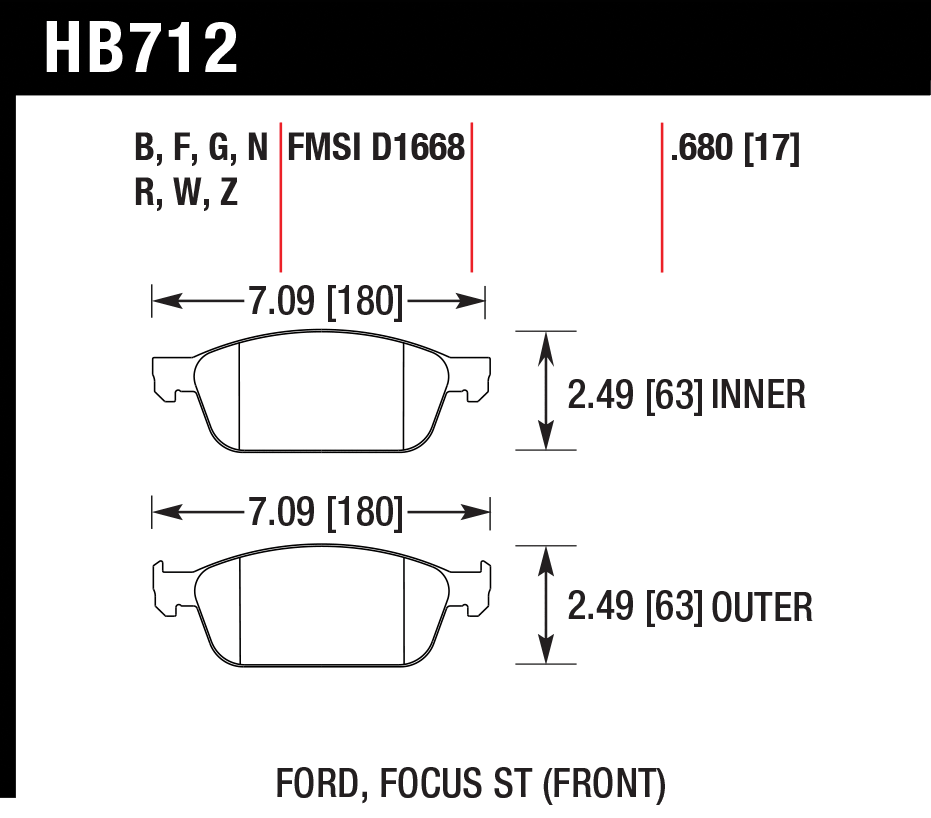 Hawk Brake Pad - HPS 5.0 - HB712B.680