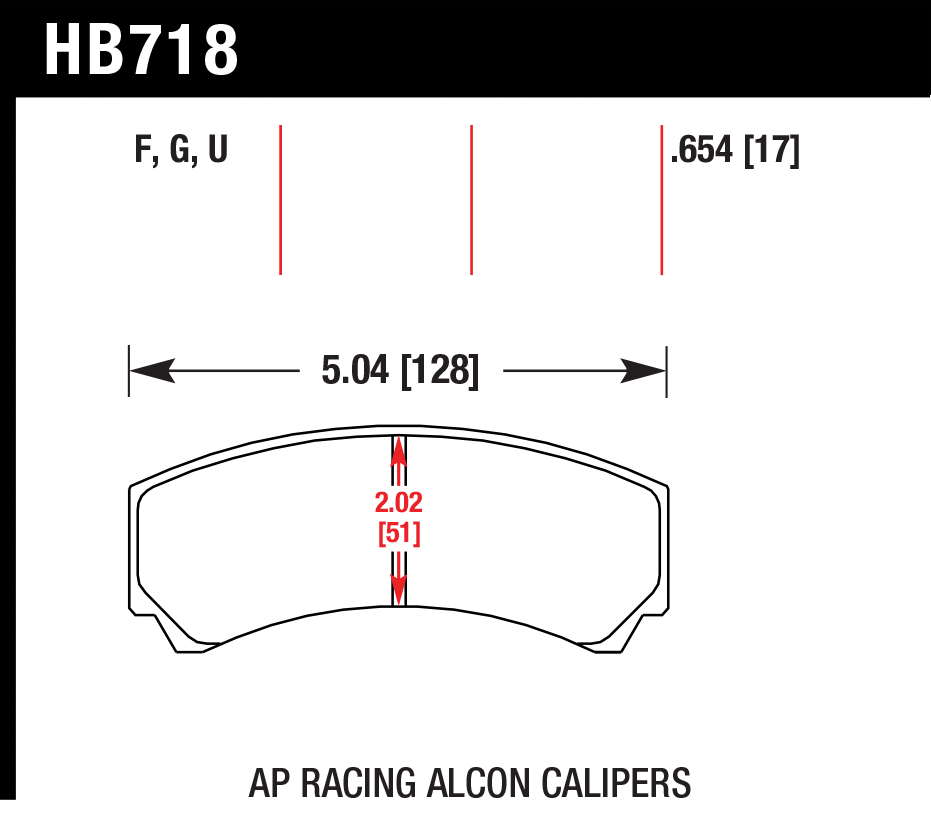 Hawk Brake Pad - DTC-70  - HB718U.654