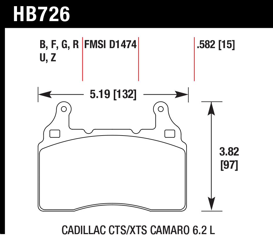Hawk Brake Pad - DTC-60 - HB726G.582
