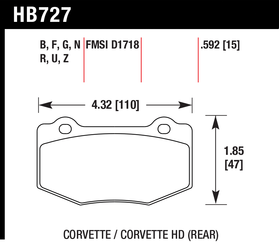 Brake Pad - DTC-30 - HB727W.592