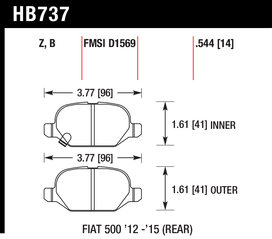 Hawk Brake Pad - HPS 5.0 - HB737B.544