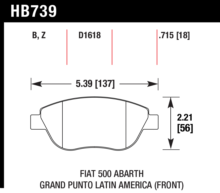 Hawk Brake Pad - HPS 5.0 - HB739B.715