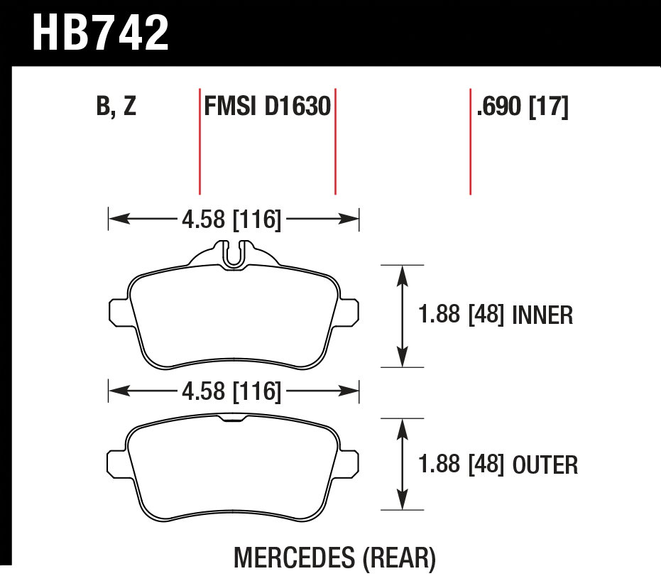 Hawk Brake Pad - Performance Ceramic - HB742Z.690