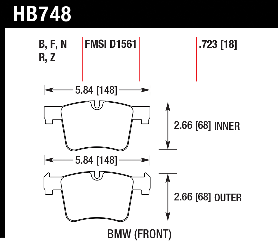 Hawk Brake Pad - HPS - HB748F.723