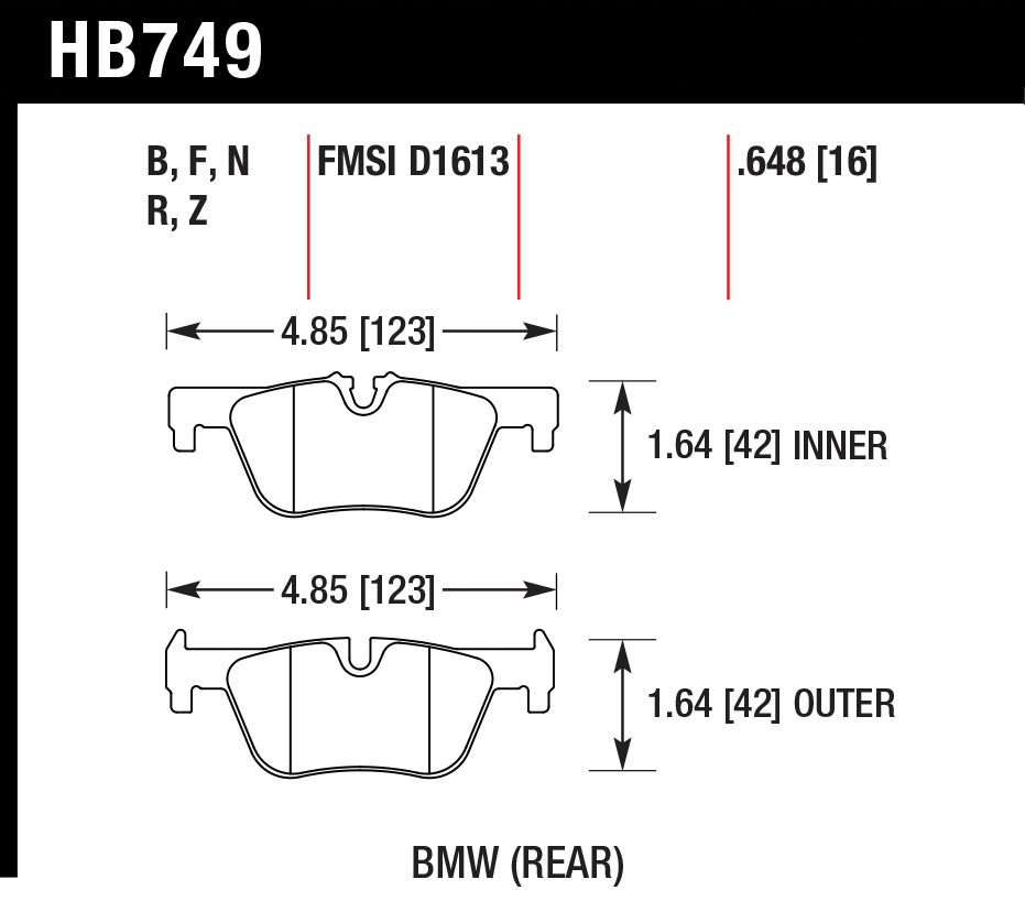 Hawk Brake Pad - HP Plus - HB749N.648