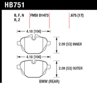 Hawk Brake Pad - HP Plus - HB751N.675