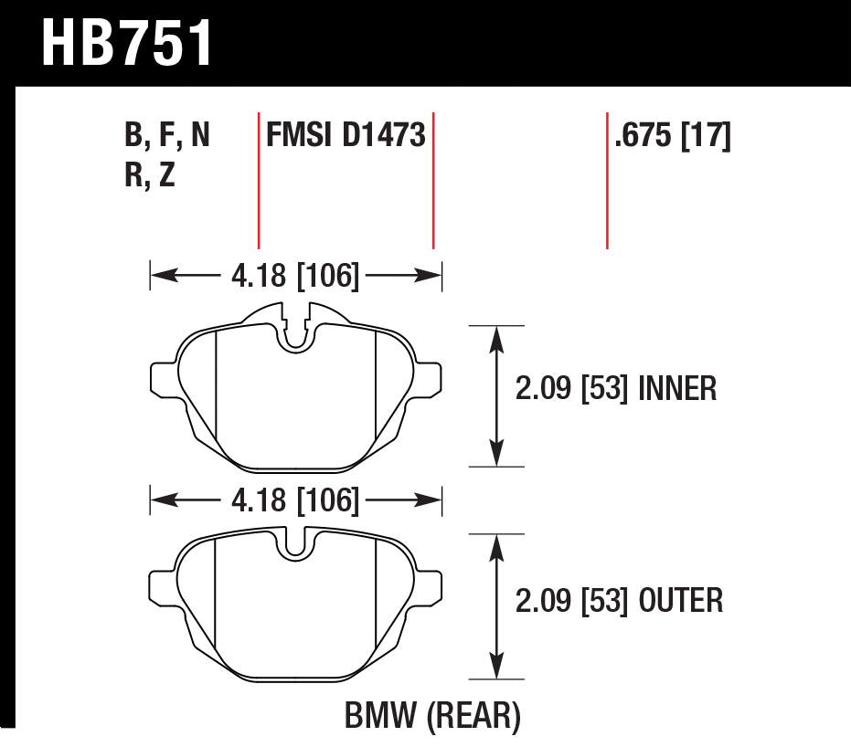 Hawk Brake Pad - HPS 5.0 - HB751B.675