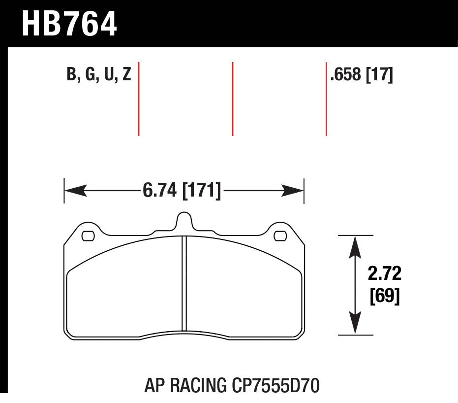 Hawk Brake Pad - DTC-60 - HB764G.628