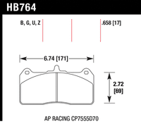 Hawk Brake Pad - DTC-60 - HB764G.628