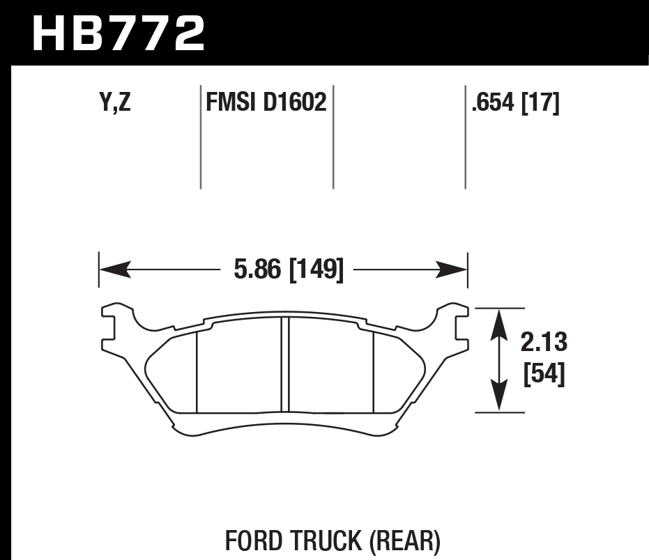 Hawk Brake Pad - LTS - HB772Y.654