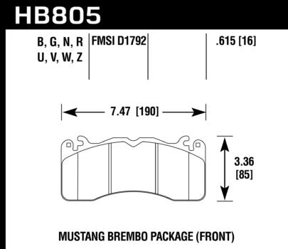 Hawk Brake Pad - DTC-60 - HB805G.615