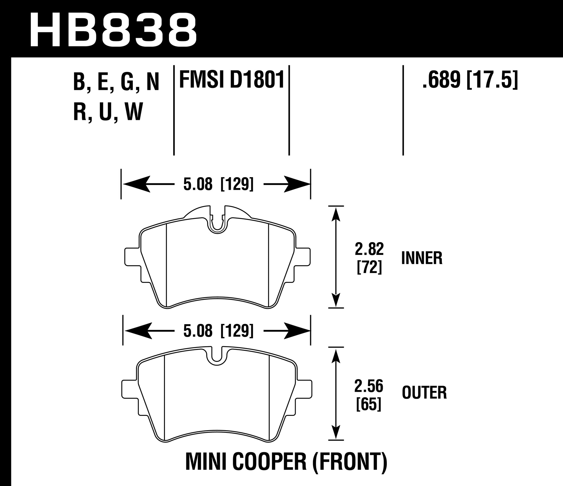 Hawk Brake Pad - HPS 5.0 - HB838B.689