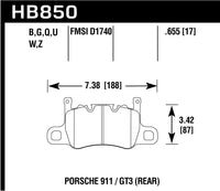 Hawk Brake Pad - Performance Ceramic - HB850Z.655