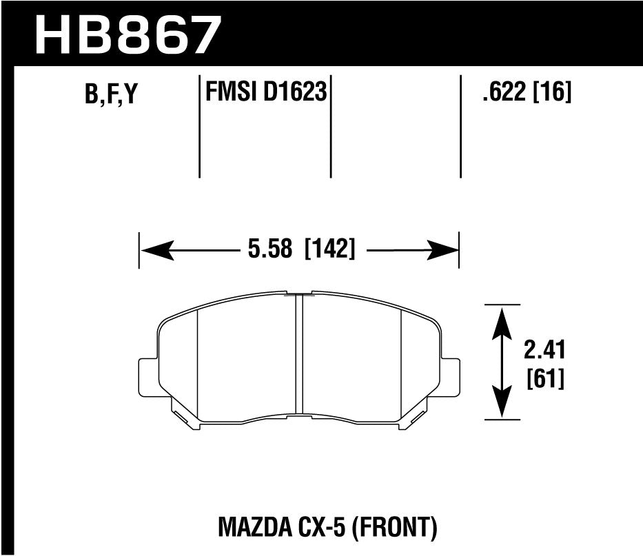 Hawk Brake Pad - HPS 5.0 - HB867B.622
