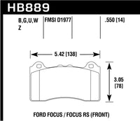 Hawk Brake Pad - HP Plus - HB889N.550