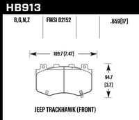 Hawk Brake Pad - Performance Ceramic - HB913Z.659