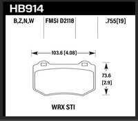 Hawk Brake Pad - HP Plus - HB914N.580