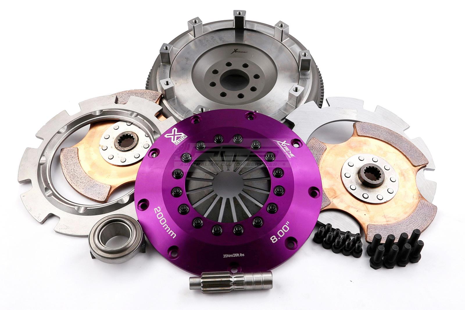 Xtreme Performance - 200mm Rigid Ceramic Twin Plate Clutch Kit Incl Flywheel 1200Nm - KMC20520-2E