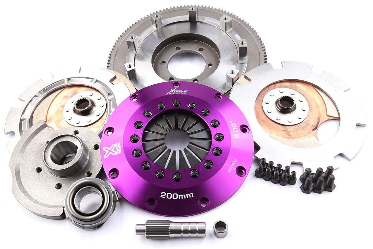 Xtreme Performance - 200mm Rigid Ceramic Twin Plate Clutch Kit Incl Flywheel 1200Nm - KMZ20526-2E