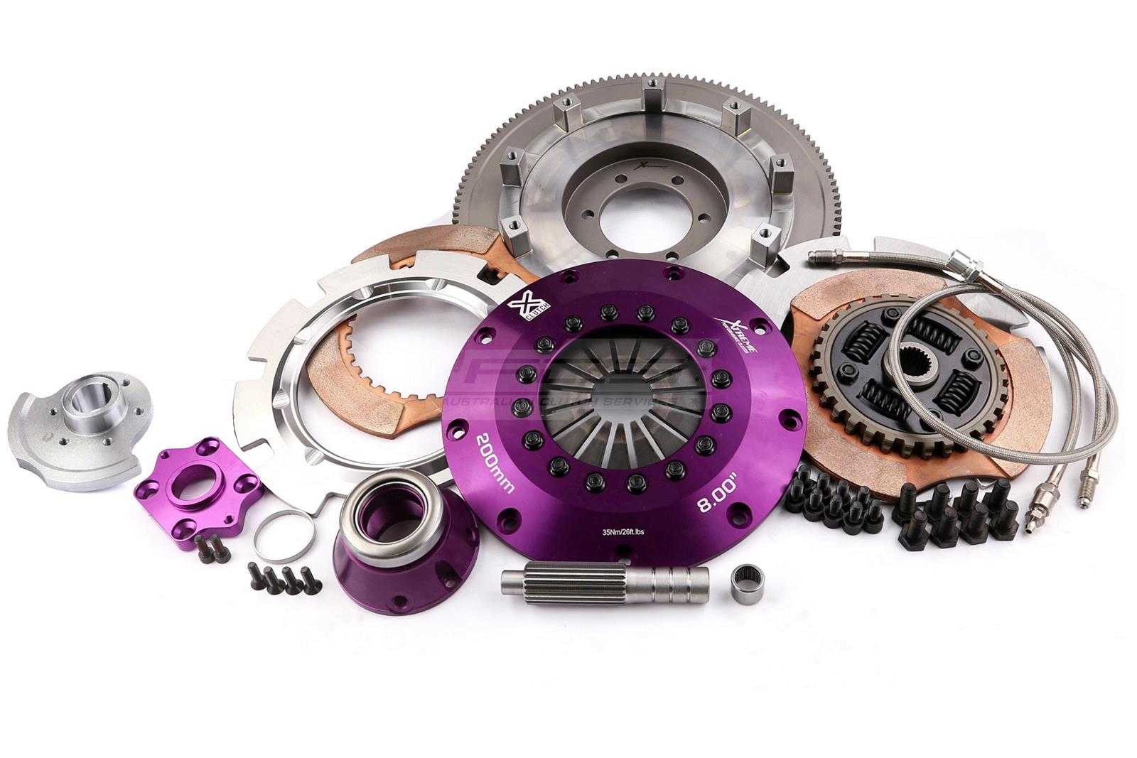 Xtreme Performance - 200mm Sprung Ceramic Twin Plate Clutch Kit Incl Flywheel & CSC 1200Nm - KMZ20680-2B