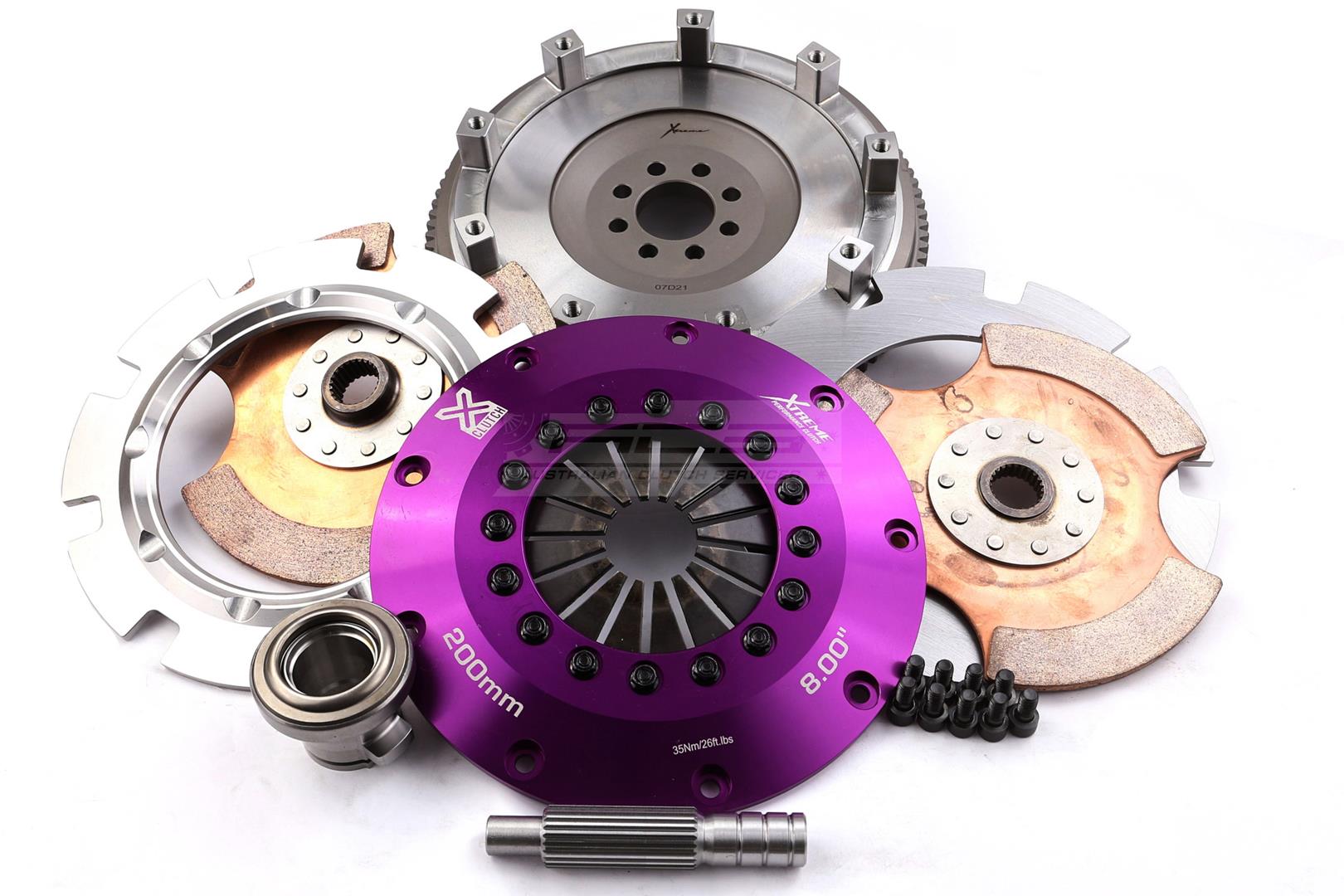 Xtreme Performance - 200mm Rigid Ceramic Twin Plate Clutch Kit Incl Flywheel 1200Nm - KNI20521-2E